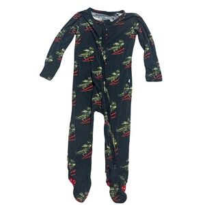 Cute Posh Peanut Dinosaur Skiing Footed Pajamas 18-24 Months Bamboo Blend